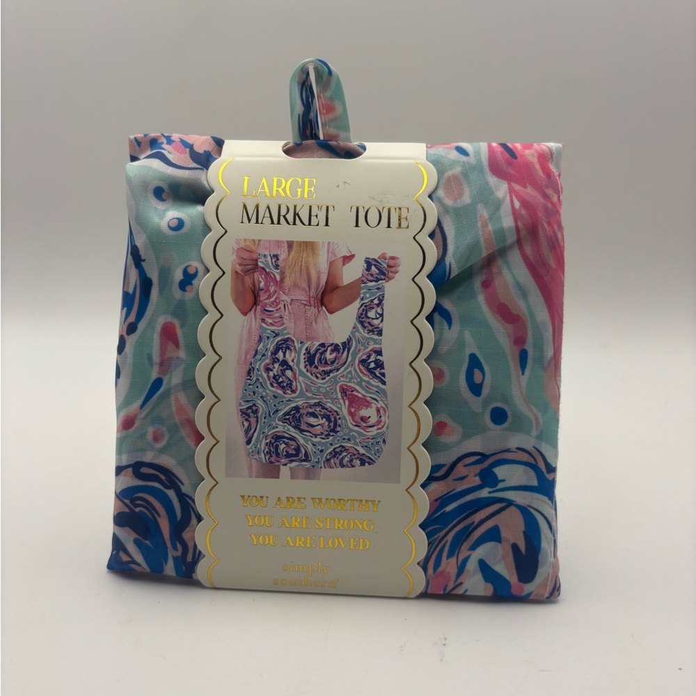 Simply Southern Blue and Pink Market Tote